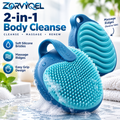 ZORVYQEL 2-in-1 Silicone Body Scrubber - Dual-Sided Shower Brush with Easy-Grip Strap for Body Cleansing & Massage