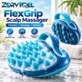 ZORVYQEL FlexGrip Silicone Scalp Massager & Shampoo Brush - Soft Scalp Scrubber with Easy Palm Strap and Quick-Dry Vents
