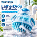 ZORVYQEL LatherDrop Shampoo Dispensing Scalp Brush - Refillable Silicone Scalp Scrubber with Press Button, Soft Bristles & Easy Grip