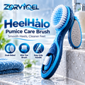 ZORVYQEL HeelHalo Pumice Foot Care Brush - Dual-Sided Heel Scrubber with Soft Cleansing Bristles, Ergonomic Handle & Mini Toe Brush