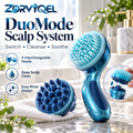 ZORVYQEL DuoMode 2-Head Scalp Brush System - Manual Shampoo Scrubber with Interchangeable Soft Silicone Cleansing & Massage Heads