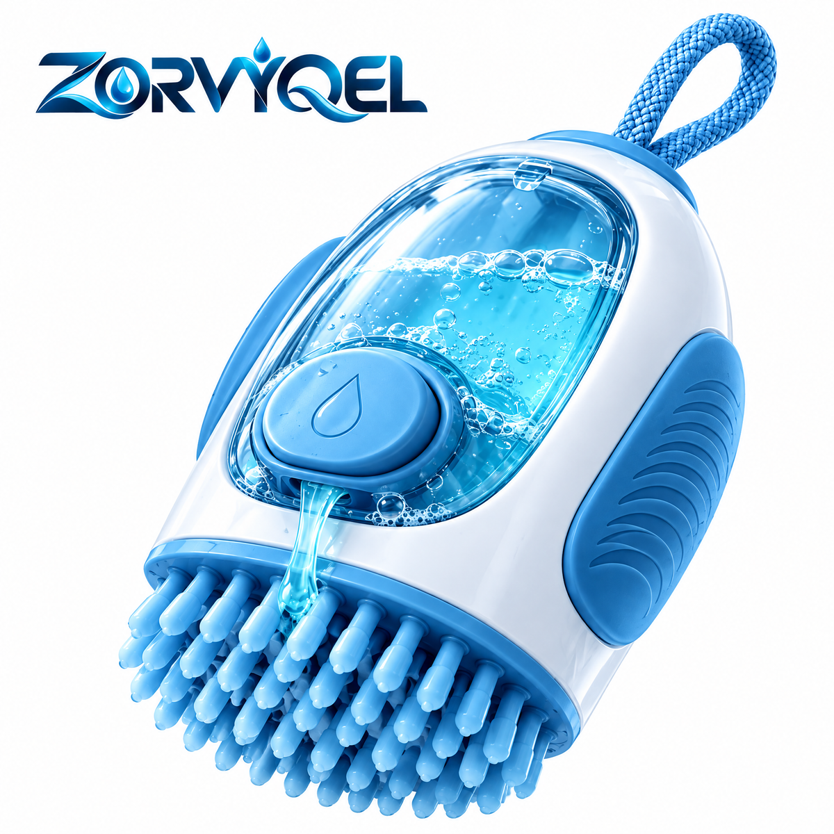 ZORVYQEL Soap Dispensing Shower Brush - Refillable Silicone Body Scrubber with Push-Button Body Wash Dispenser & Easy Grip