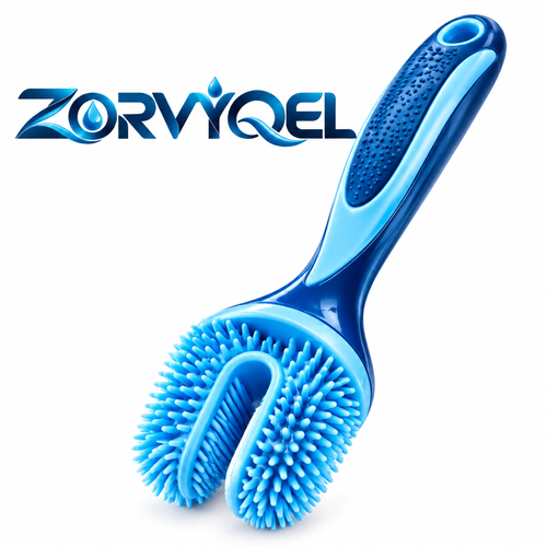 ZORVYQEL ToeTunnel Precision Foot Cleaning Brush - Ergonomic Silicone Between-Toe Scrubber with U-Shaped Soft Bristles for Shower Washing